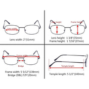 eyekeeper.com 3 Pack Metal Frame Reading Glasses R3232 Eyeglasses