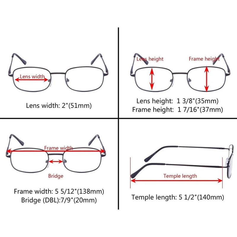 eyekeeper.com 3 Pack Metal Frame Reading Glasses R3232 Eyeglasses