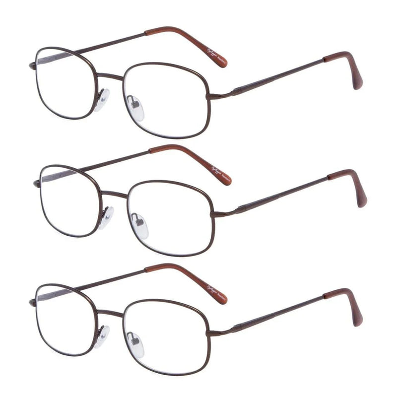 eyekeeper.com 3 Pack Metal Frame Reading Glasses R3232 Eyeglasses
