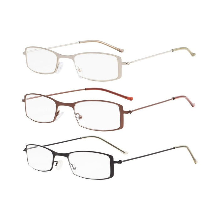 Eyekeeper.Com - 3 Pack Metal Frame Trendy Reading Glasses R12005