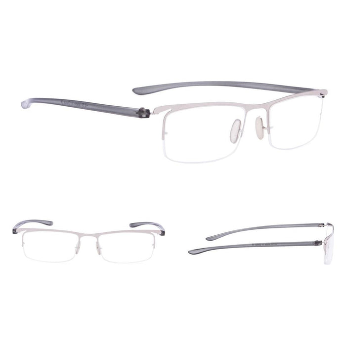 Eyekeeper.Com - 3 Pack Metal Half Rim Reading Glasses R15615