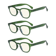 eyekeeper.com 3 Pack Oval Blue Light Filter Reading Glasses UVR124 Eyeglasses