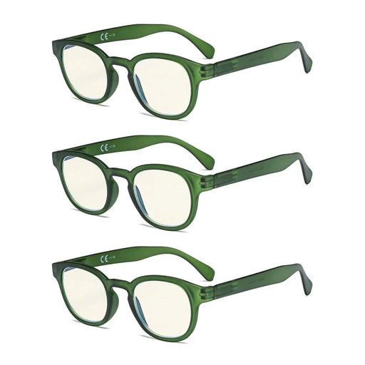 eyekeeper.com 3 Pack Oval Blue Light Filter Reading Glasses UVR124 Eyeglasses