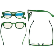 eyekeeper.com 3 Pack Oval Blue Light Filter Reading Glasses UVR124 Eyeglasses