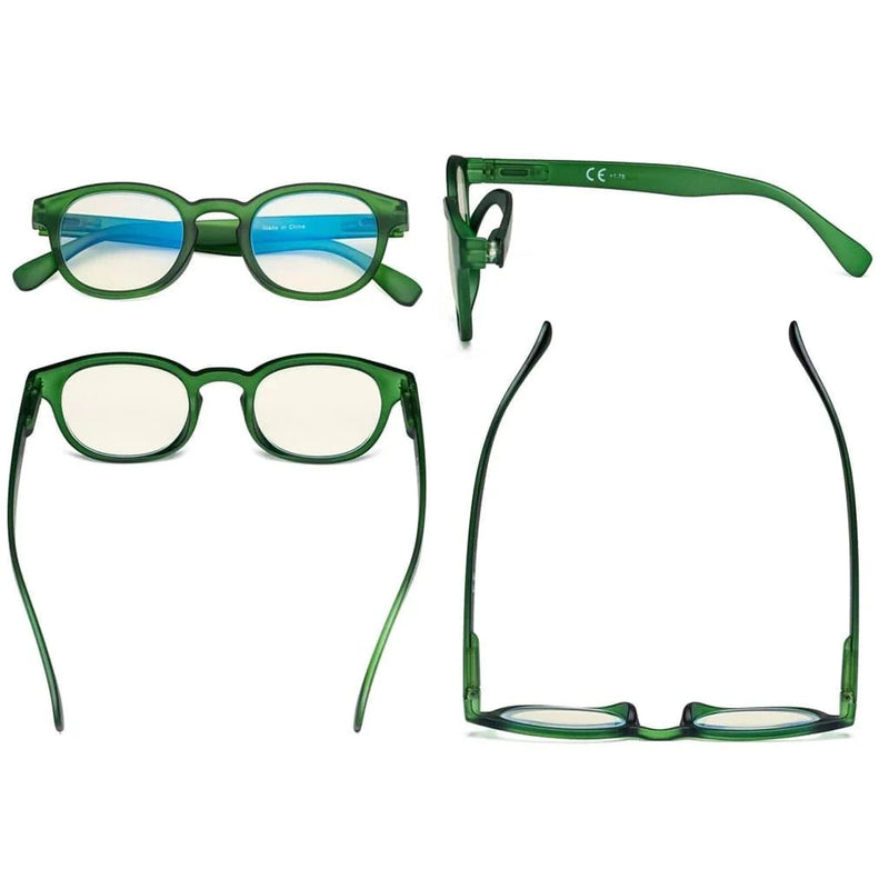 eyekeeper.com 3 Pack Oval Blue Light Filter Reading Glasses UVR124 Eyeglasses