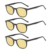 eyekeeper.com 3 Pack Oval Round Blue Light Blocking Reading Glasses TMB065 Eyeglasses