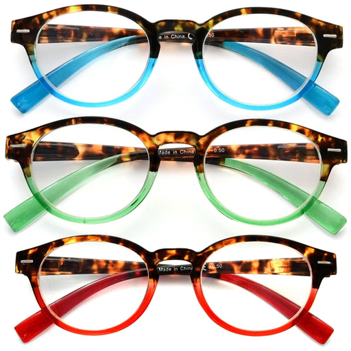 eyekeeper.com - 3 Pack Stylish Elegant Oval Round Reading Glasses R091D