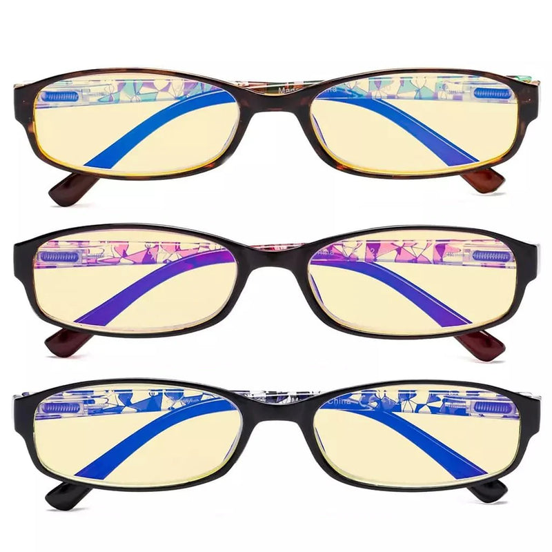 eyekeeper.com 3 Pack Patterned Blue Light Blocking Reading Glasses TMCG908 Eyeglasses