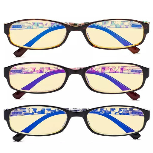 eyekeeper.com 3 Pack Patterned Blue Light Blocking Reading Glasses TMCG908 Eyeglasses