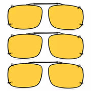 eyekeeper.com 3 Pack Polarized Clip on Night Vision Driving Glasses C60 (58MMx38MM) Sunglasses