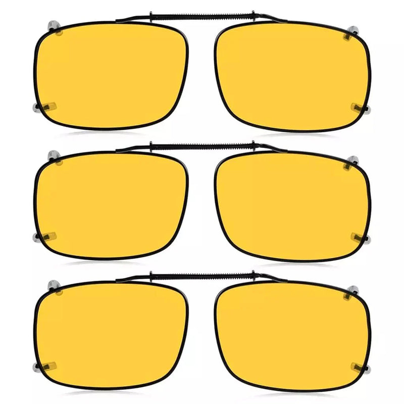eyekeeper.com 3 Pack Polarized Clip on Night Vision Driving Glasses C60 (58MMx38MM) Sunglasses