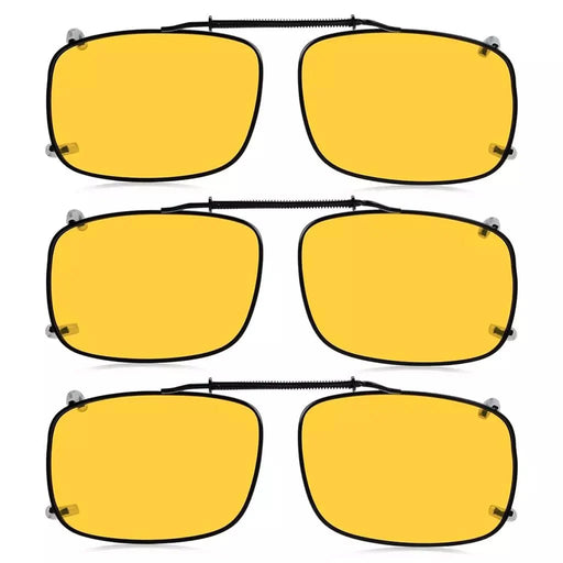eyekeeper.com 3 Pack Polarized Clip on Night Vision Driving Glasses C60 (58MMx38MM) Sunglasses