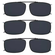 eyekeeper.com 3 Pack Polarized Clip on Sunglasses with Spring Draw Bar C63 (54MMx34MM) Sunglasses