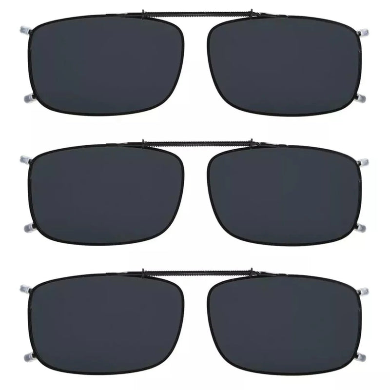 eyekeeper.com 3 Pack Polarized Clip on Sunglasses with Spring Draw Bar C63 (54MMx34MM) Sunglasses