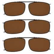 eyekeeper.com 3 Pack Polarized Clip on Sunglasses with Spring Draw Bar C63 (54MMx34MM) Sunglasses