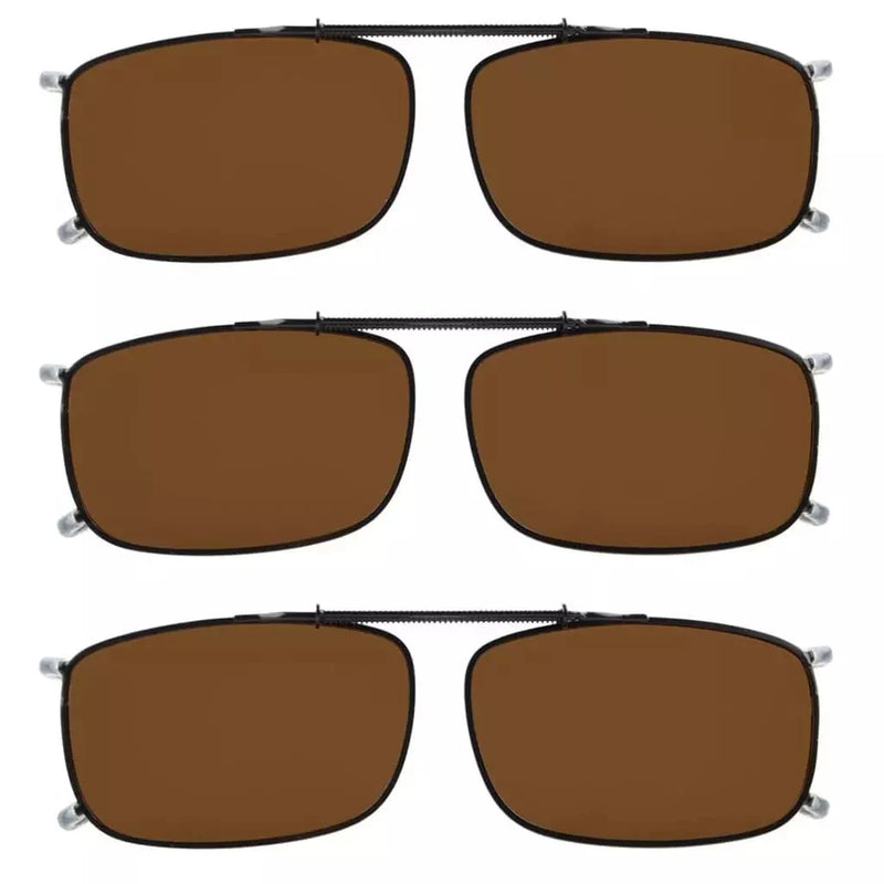 eyekeeper.com 3 Pack Polarized Clip on Sunglasses with Spring Draw Bar C63 (54MMx34MM) Sunglasses