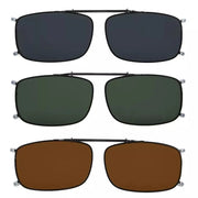 eyekeeper.com 3 Pack Polarized Clip on Sunglasses with Spring Draw Bar C63 (54MMx34MM) Sunglasses