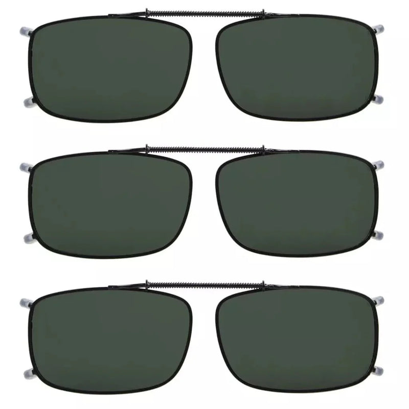 eyekeeper.com 3 Pack Polarized Clip on Sunglasses with Spring Draw Bar C63 (54MMx34MM) Sunglasses