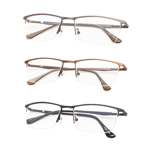 eyekeeper.com - 3 Pack Quality Metal Half-rim Design Reading Glasses R1614