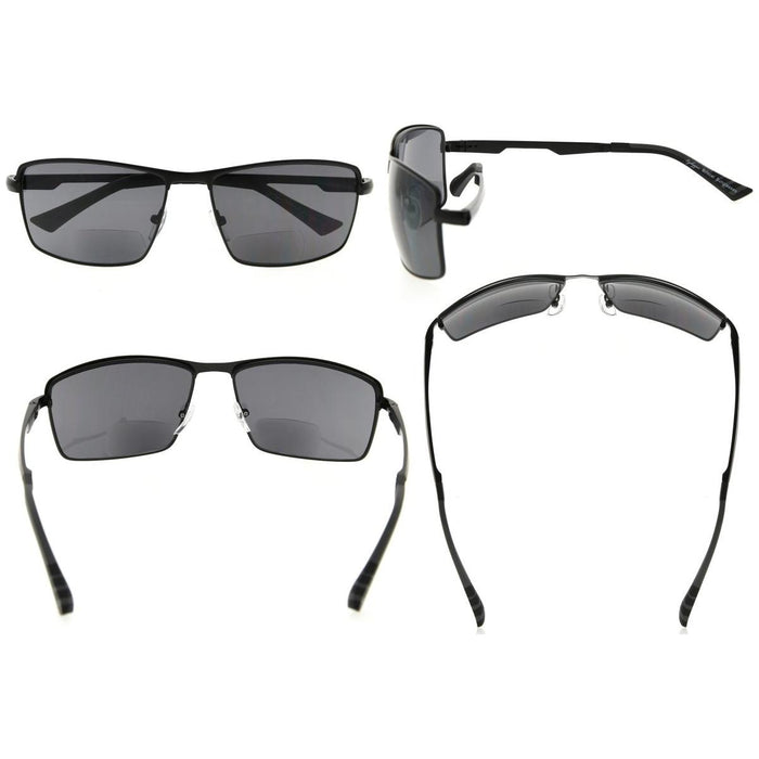 eyekeeper.com - 3 Pack Rectangle Bifocal Sunglasses Pilot Readers SG802