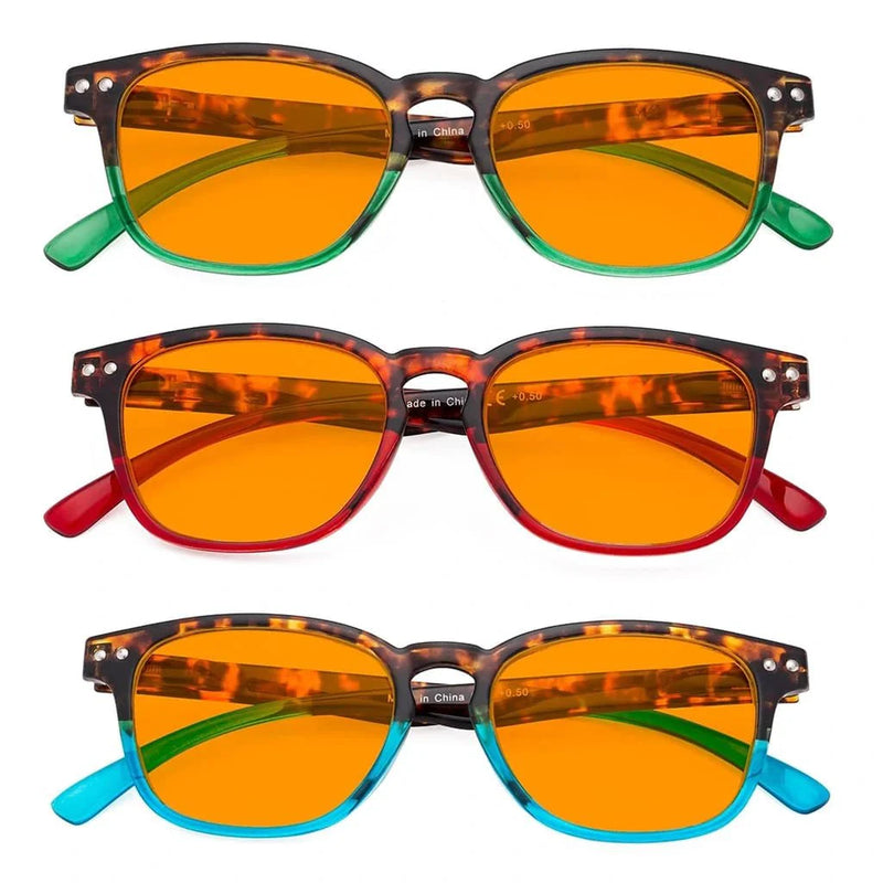 eyekeeper.com 3 Pack Rectangle Blue Light Blocking Reading Glasses DS079D Eyeglasses