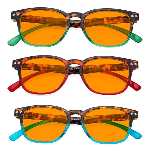 eyekeeper.com 3 Pack Rectangle Blue Light Blocking Reading Glasses DS079D Eyeglasses