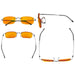 eyekeeper.com - 3 Pack Rectangle Blue Light Blocking Reading Glasses DSWK8