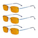 eyekeeper.com - 3 Pack Rectangle Blue Light Blocking Reading Glasses DSWK8