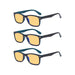 eyekeeper.com - 3 Pack Rectangle Blue Light Blocking Reading Glasses HP075