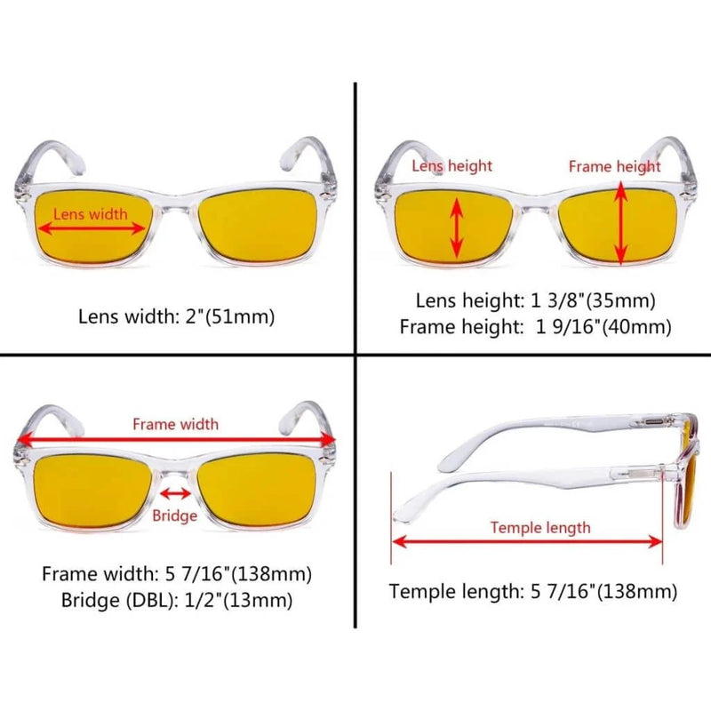 eyekeeper.com 3 Pack Rectangle Blue Light Blocking Reading Glasses HP075 Eyeglasses