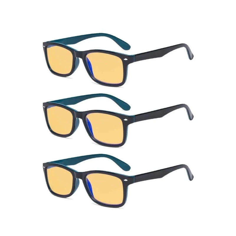 eyekeeper.com 3 Pack Rectangle Blue Light Blocking Reading Glasses HP075 Eyeglasses