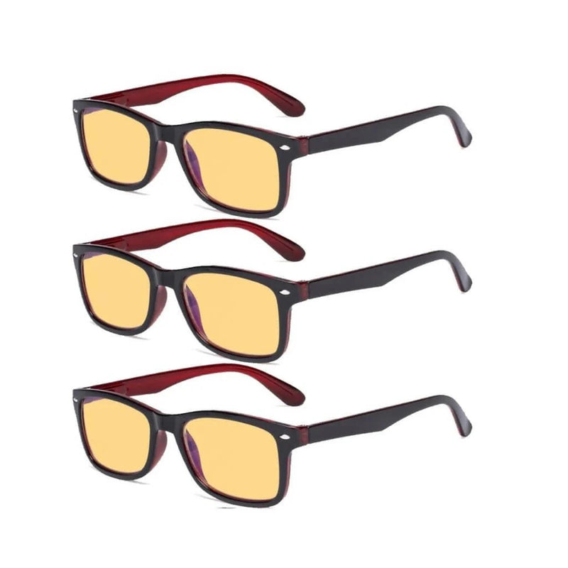 eyekeeper.com 3 Pack Rectangle Blue Light Blocking Reading Glasses HP075 Eyeglasses