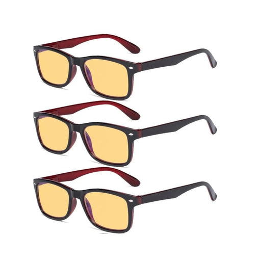 eyekeeper.com 3 Pack Rectangle Blue Light Blocking Reading Glasses HP075 Eyeglasses