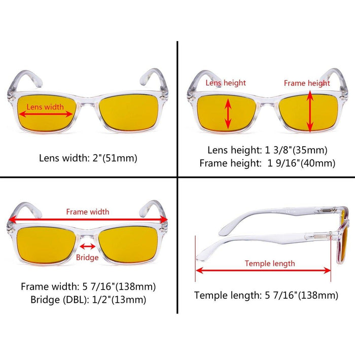 eyekeeper.com - 3 Pack Rectangle Blue Light Blocking Reading Glasses HP075