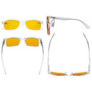 eyekeeper.com 3 Pack Rectangle Blue Light Blocking Reading Glasses HP075 Eyeglasses