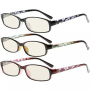 eyekeeper.com 3 Pack Rectangle Blue Light Filter Readers CG908 Eyeglasses