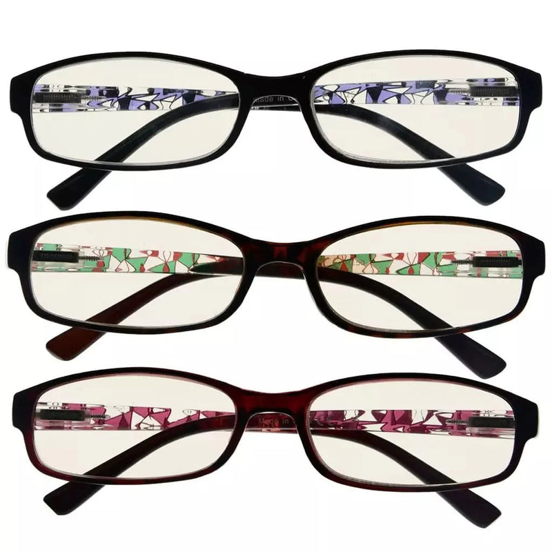 eyekeeper.com 3 Pack Rectangle Blue Light Filter Readers CG908 Eyeglasses
