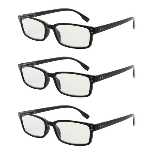 eyekeeper.com - 3 Pack Rectangle Blue Light Filter Reading Glasses CG097