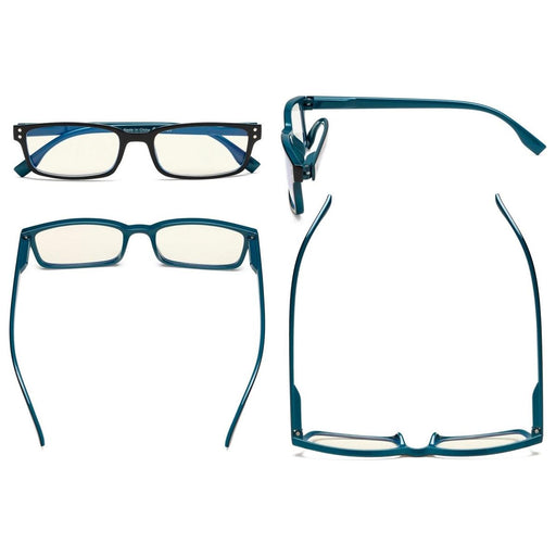 eyekeeper.com - 3 Pack Rectangle Blue Light Filter Reading Glasses CG097