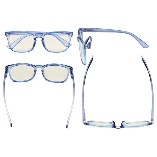 eyekeeper.com - 3 Pack Rectangle Blue Light Filter Reading Glasses UVRT1801