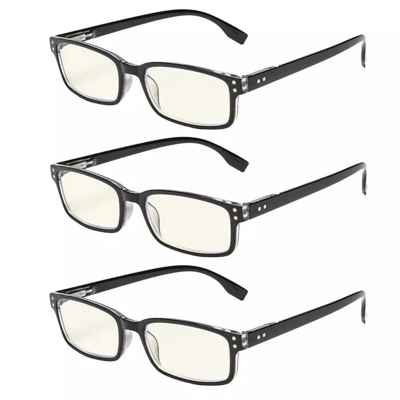 eyekeeper.com 3 Pack Rectangle Blue Light Reading Glasses CG097 Eyeglasses