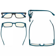 eyekeeper.com 3 Pack Rectangle Blue Light Reading Glasses CG097 Eyeglasses