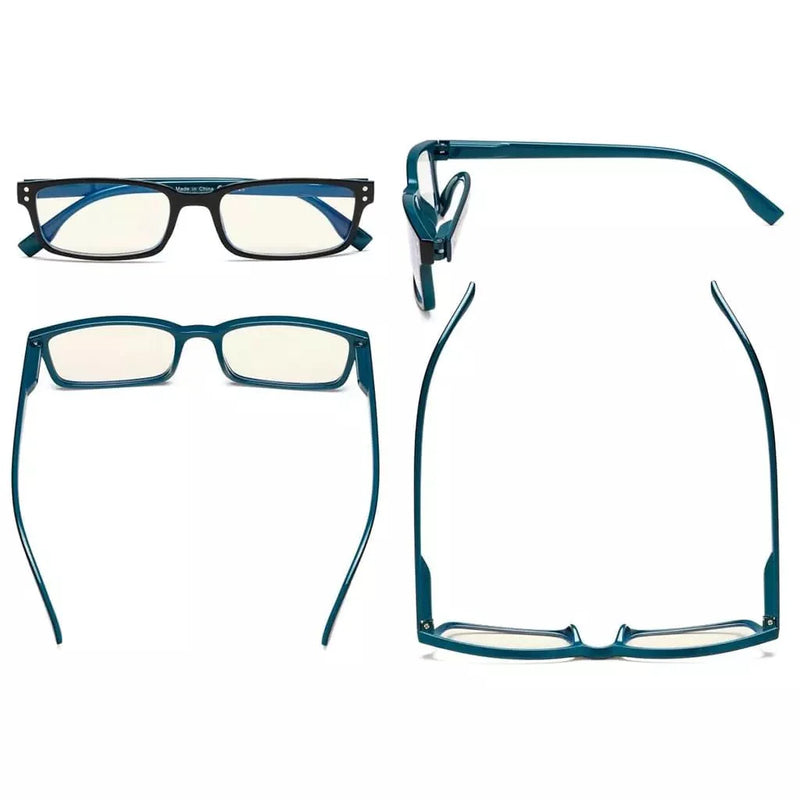 eyekeeper.com 3 Pack Rectangle Blue Light Reading Glasses CG097 Eyeglasses