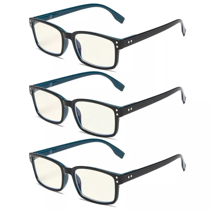 eyekeeper.com 3 Pack Rectangle Blue Light Reading Glasses CG097 Eyeglasses