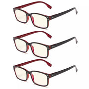 eyekeeper.com 3 Pack Rectangle Blue Light Reading Glasses CG097 Eyeglasses