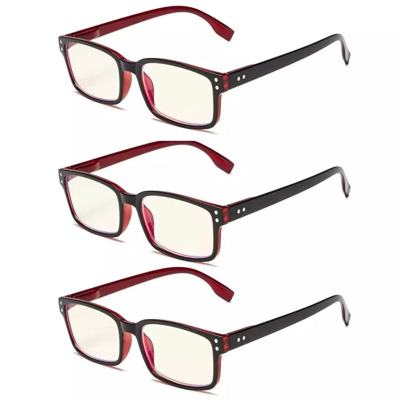 eyekeeper.com 3 Pack Rectangle Blue Light Reading Glasses CG097 Eyeglasses