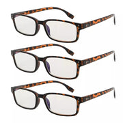 eyekeeper.com 3 Pack Rectangle Blue Light Reading Glasses CG097 Eyeglasses