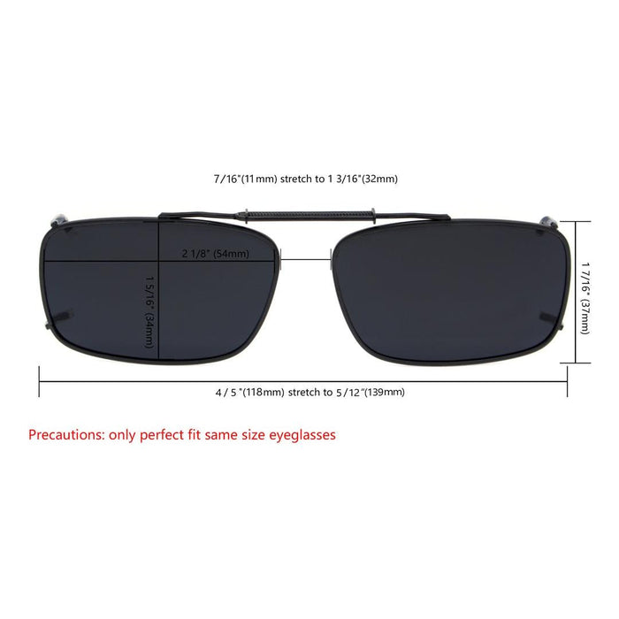 3 Pack Clip-on Polarized Sunglasses C61(54MMx34MM)