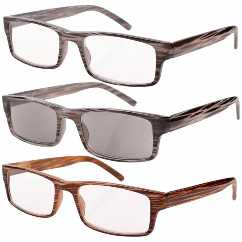 eyekeeper.com 3 Pack Classic Rectangle Reading Glasses R026 Eyeglasses