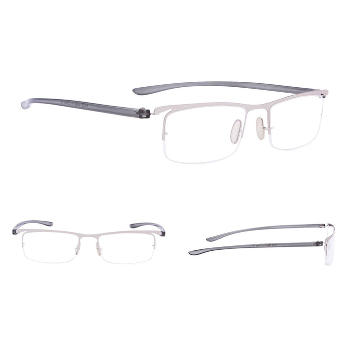 eyekeeper.com - 3 Pack Rectangle Reading Glasses Half Rim Classic 3-R15615